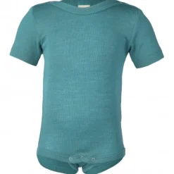 Baby Bodysuit Short Sleeve with Press Studs on Shoulder - Merino base layer