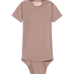 Baby Bodysuit Short Sleeve with Press Studs on Shoulder - Merino base layer