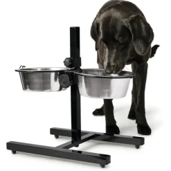 Bar with 2 Stainless Steel Bowls - Basic - Dog accessories